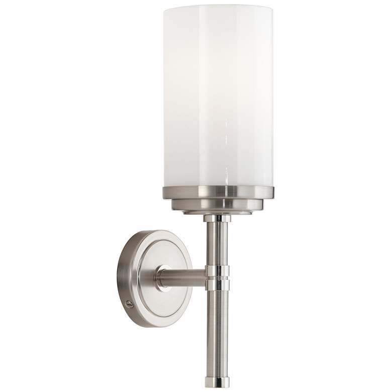 Image 1 Halo Wall Single Sconce Bushed &#38; Nickel finish with Glass shade