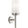 Halo Wall Single Sconce Bushed &#38; Nickel finish with Glass shade