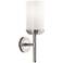 Halo Wall Single Sconce Bushed & Nickel finish with Glass shade