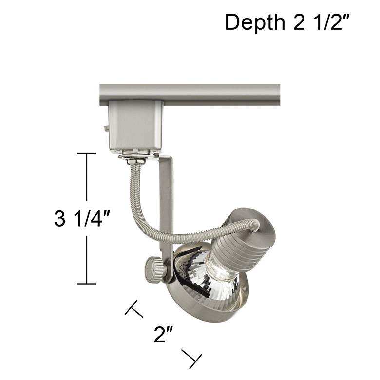 Image 4 Halogen Track Head in Brushed Nickel for Lightolier Systems more views