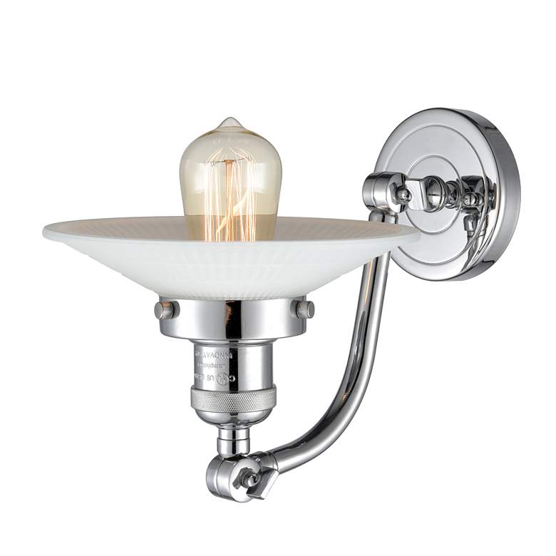 Image 2 Halophane 11.5" High Polished Chrome Sconce w/ Matte White Halophane S more views