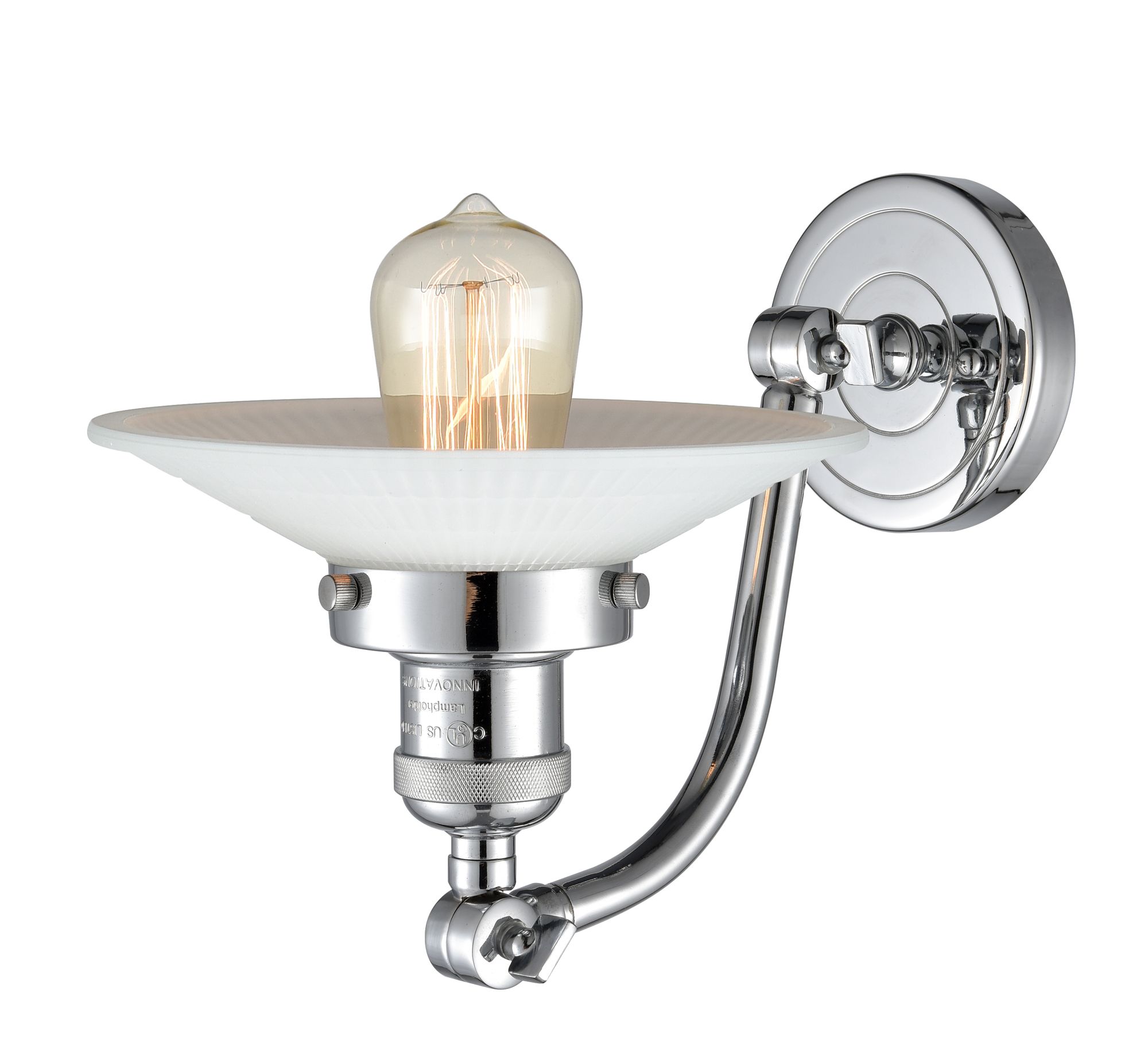 Image 2 Halophane 11 1/2" High Chrome Wall Sconce w/ White Shade more views