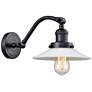 Halophane 11 1/2"H Matte Black Wall Sconce w/ White Glass