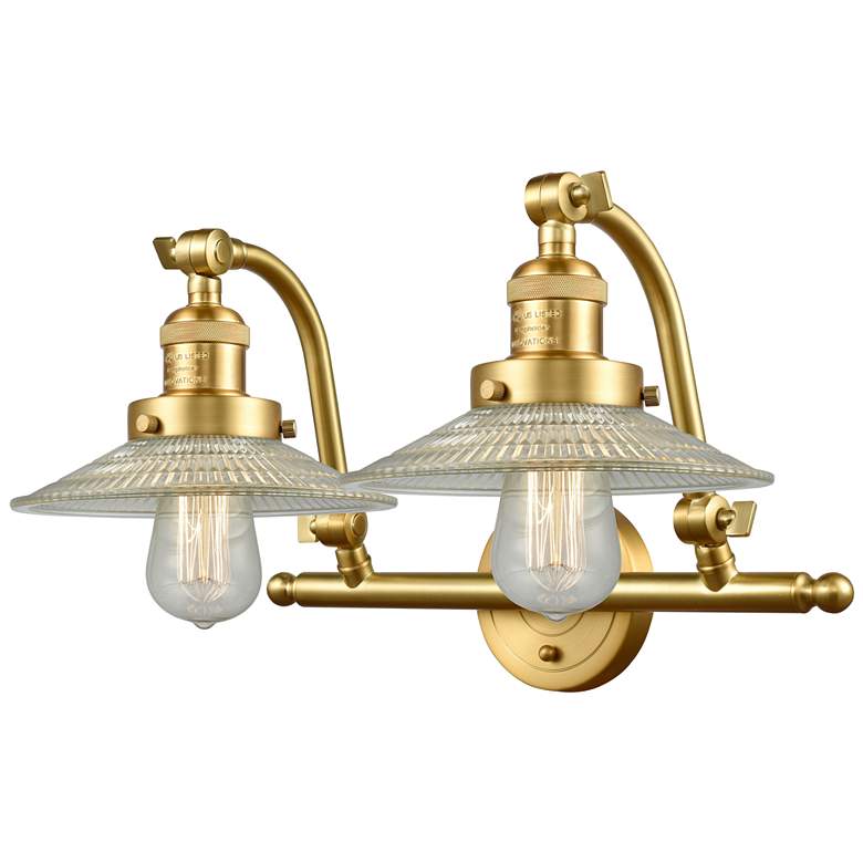 Image 1 Halophane 12" High Satin Gold 2-Light Wall Sconce