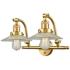 Halophane 12" High Satin Gold 2-Light Wall Sconce