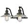 Halophane 18.25" Wide 2 Light Bronze Bath Vanity Light w/ Halophane Sh