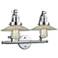 Halophane 18.25"W 2 Light Polished Chrome Bath Light w/ Halophane Shad
