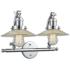 Halophane 18.25"W 2 Light Polished Chrome Bath Light w/ Halophane Shad