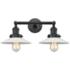 Halophane 18" 2-Light Matte Black Bath Light w/ Matte White Shade