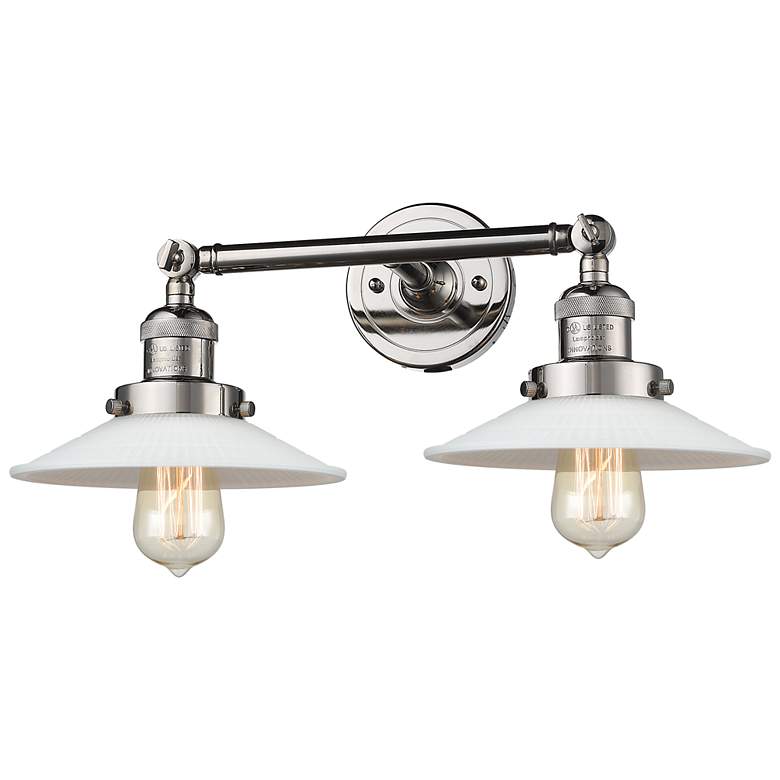 Image 1 Halophane 18" 2-Light Polished Nickel Bath Light w/ Matte White Shade