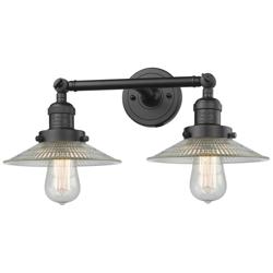 Halophane 2 Light 18" Tiltable LED Bath Light - Bronze - Clear Halopha