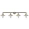 Halophane 44.5"W 4 Light Brushed Nickel Bath Light w/ Halophane Shade