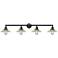Halophane 44.5"W 4 Light Matte Black Bath Vanity Light w/ Halophane Sh