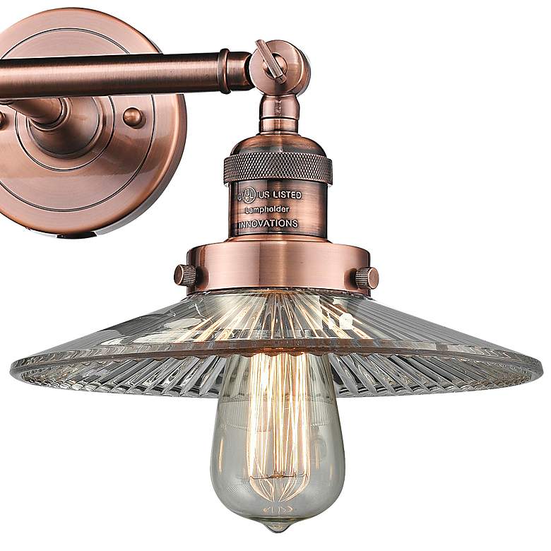 Image 2 Halophane 7"H Antique Copper 2-Light Adjustable Wall Sconce more views