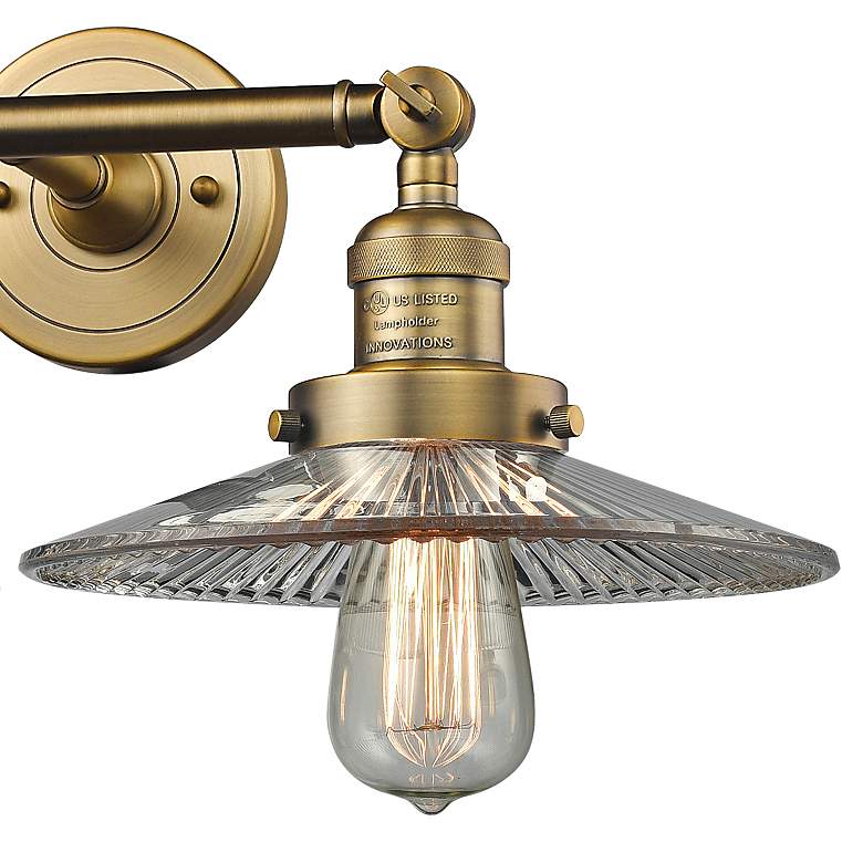 Image 2 Halophane 7 inchH Brushed Brass 2-Light Adjustable Wall Sconce more views