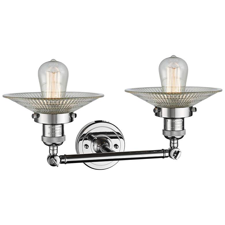 Image 3 Halophane 7"H Polished Chrome 2-Light Adjustable Wall Sconce more views