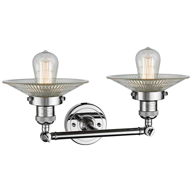 Image 3 Halophane 7 inchH Polished Chrome 2-Light Adjustable Wall Sconce more views