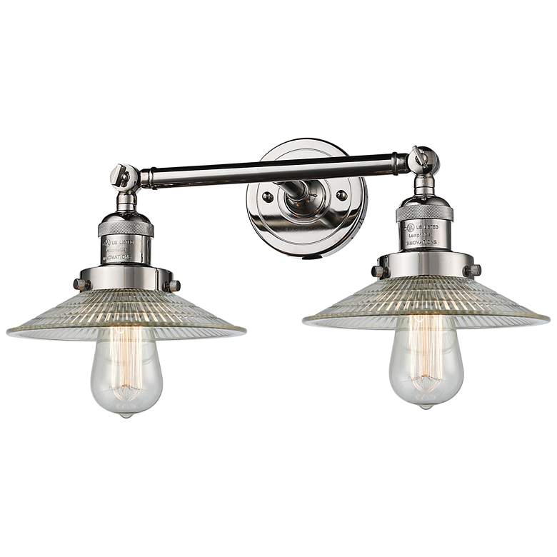 Image 1 Halophane 7"H Polished Nickel 2-Light Adjustable Wall Sconce