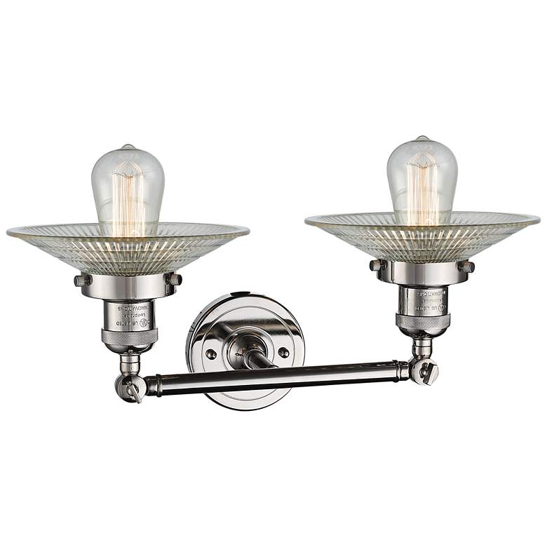 Image 3 Halophane 7 inchH Polished Nickel 2-Light Adjustable Wall Sconce more views