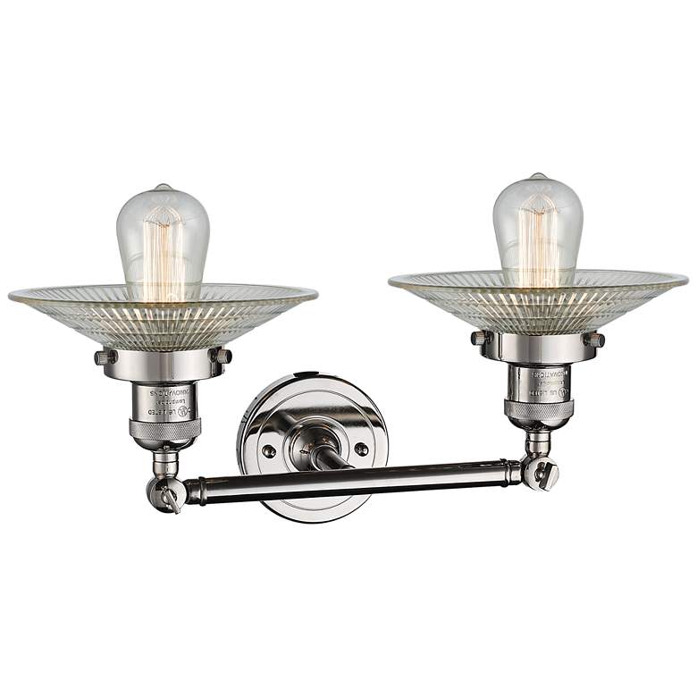 Image 3 Halophane 7"H Polished Nickel 2-Light Adjustable Wall Sconce more views