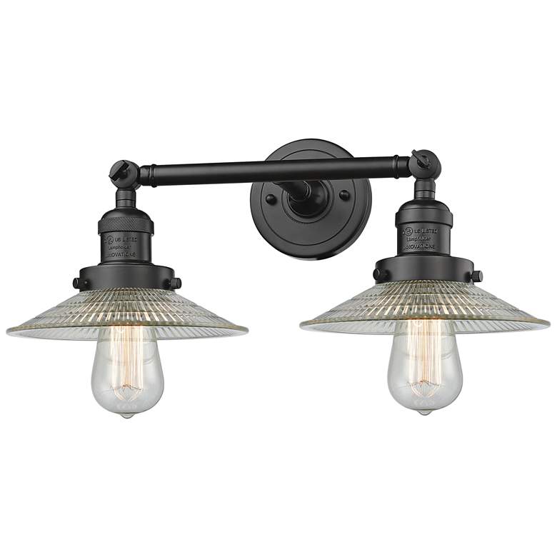 Image 1 Halophane 7"H Rubbed Bronze 2-Light Adjustable Wall Sconce