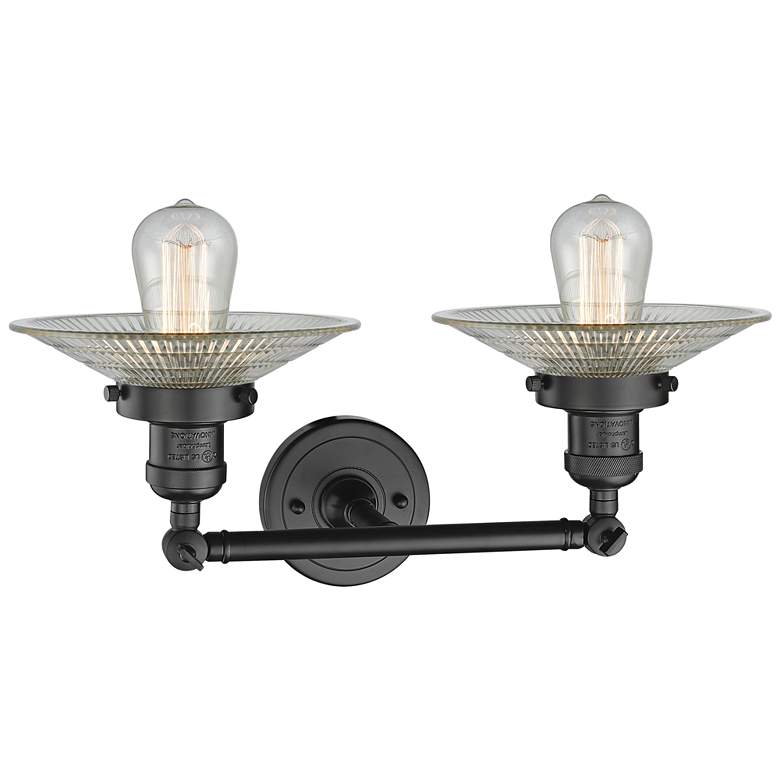 Image 3 Halophane 7"H Rubbed Bronze 2-Light Adjustable Wall Sconce more views