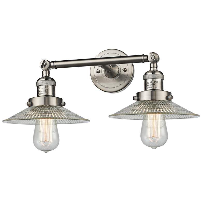 Image 2 Halophane 7"H Satin Nickel 2-Light Adjustable Wall Sconce
