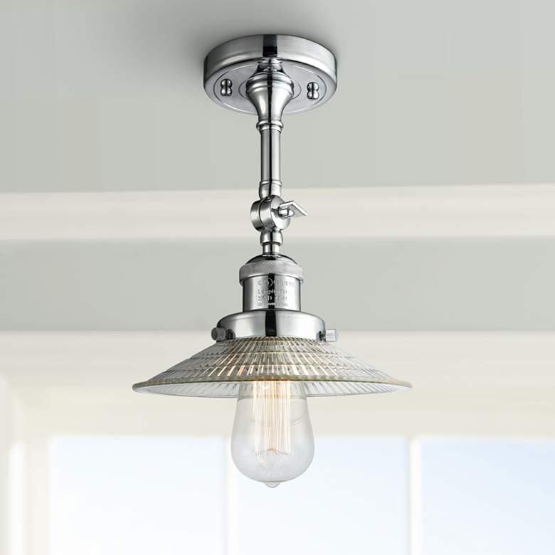 Image 1 Halophane 8 1/2 inchW Polished Chrome Adjustable Ceiling Light