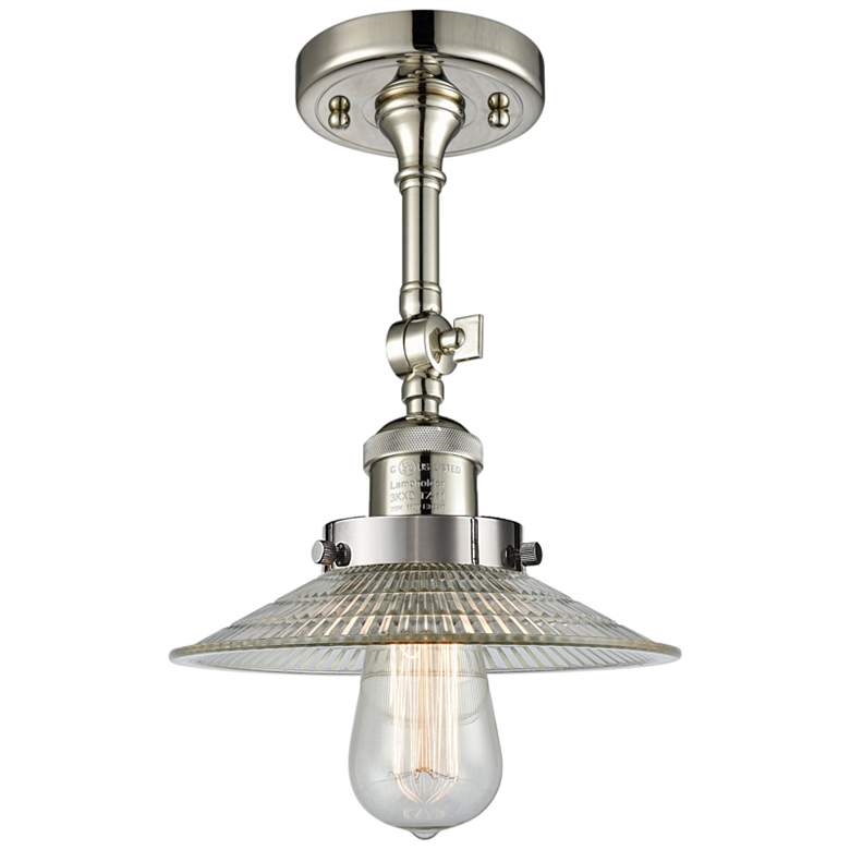 Image 2 Halophane 8 1/2 inchW Polished Nickel Adjustable Ceiling Light