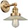 Halophane 8" High Brushed Brass Sconce w/ Clear Halophane Shade