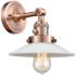 Halophane 8" High Copper Sconce w/ Matte White Halophane Shade