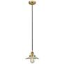 Halophane 9" Brushed Brass Mini Pendant w/ Clear Shade