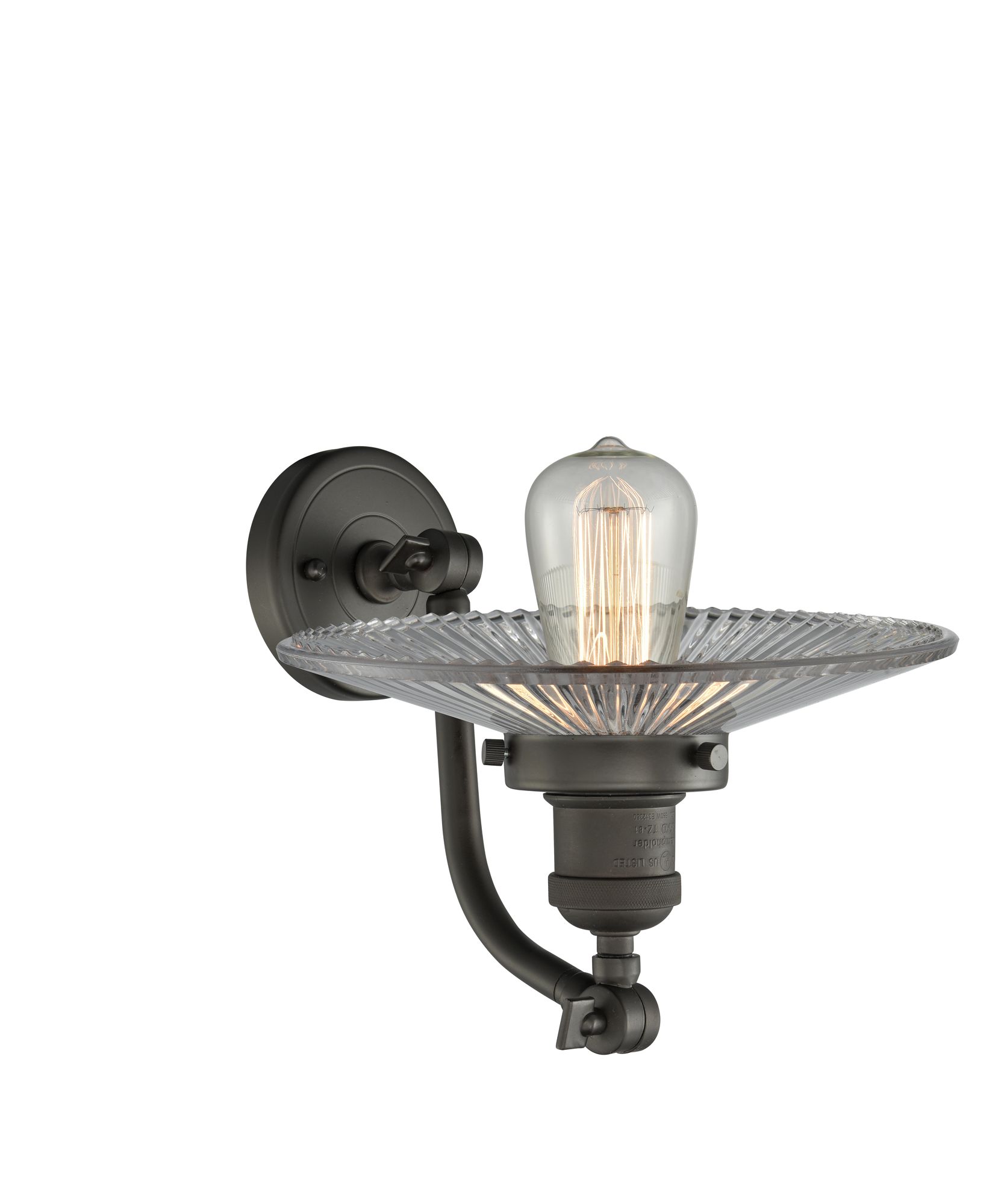 Image 2 Halophane 9" LED Sconce - Bronze Finish - Clear Halophane Shade more views