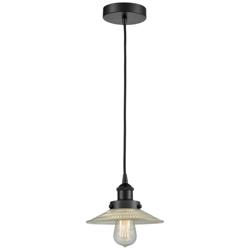 Halophane 9" Matte Black Mini Pendant w/ Clear Shade
