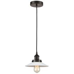 Halophane 9" Oil Rubbed Bronze Mini Pendant w/ Matte White Shade
