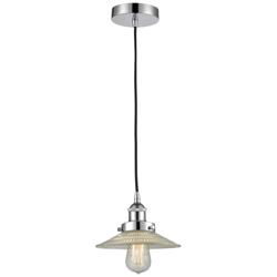 Halophane 9" Polished Chrome Mini Pendant w/ Clear Shade