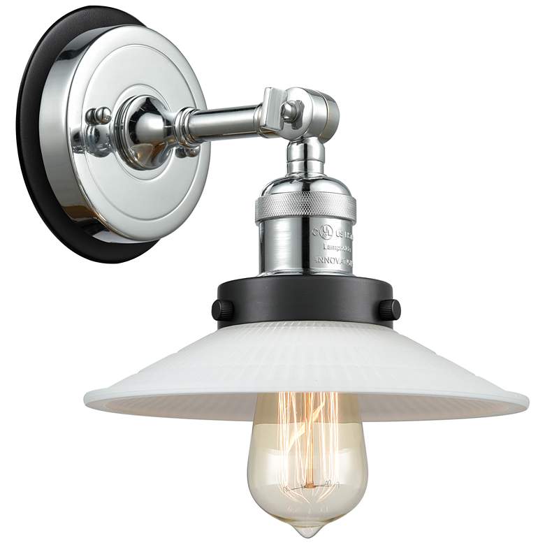 Image 1 Halophane 9" Polished Chrome Sconce w/ Matte White Shade