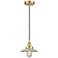 Halophane 9" Satin Gold Mini Pendant w/ Clear Shade