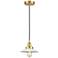 Halophane 9" Satin Gold Mini Pendant w/ Matte White Shade