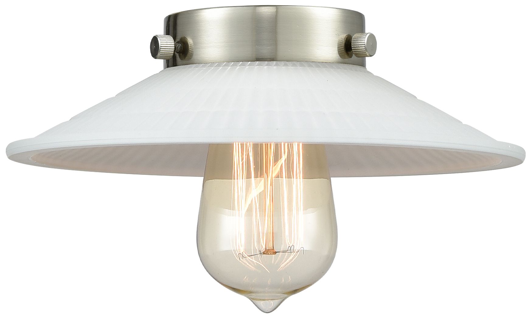 Image 4 Halophane 9" Satin Gold Mini Pendant w/ Matte White Shade more views