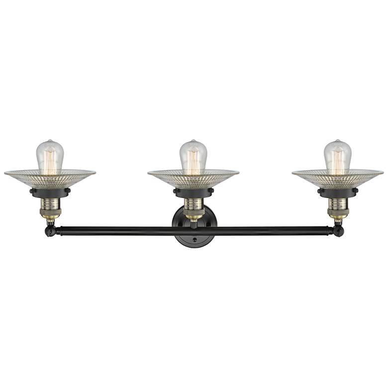 Image 3 Halophane Collection Black Brass 32 inch Wide Bath Light more views
