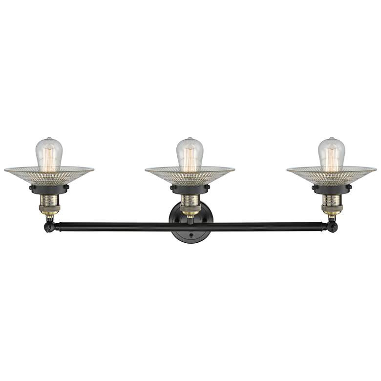 Image 3 Halophane Collection Black Brass 32" Wide Bath Light more views
