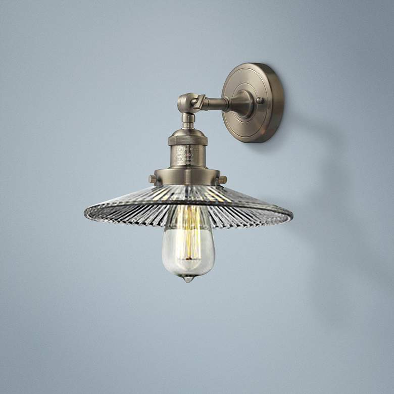 Image 1 Halophane Collection Satin Nickel 10" Wide Wall Sconce