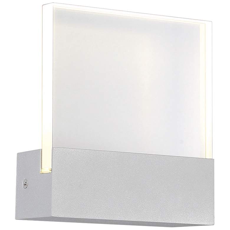 Image 1 Halpern 6 3/4 inch High Platinum LED Outdoor Sign Wall Light