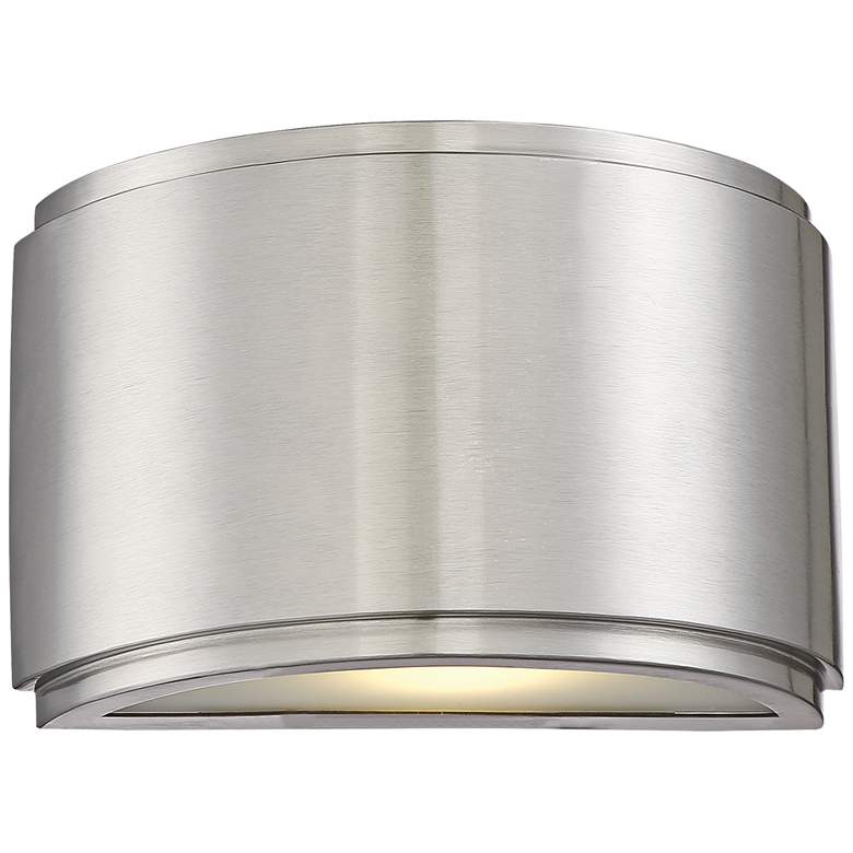 Image 1 Halsey 5 inchH Brushed Aluminum Small LED Outdoor Wall Light