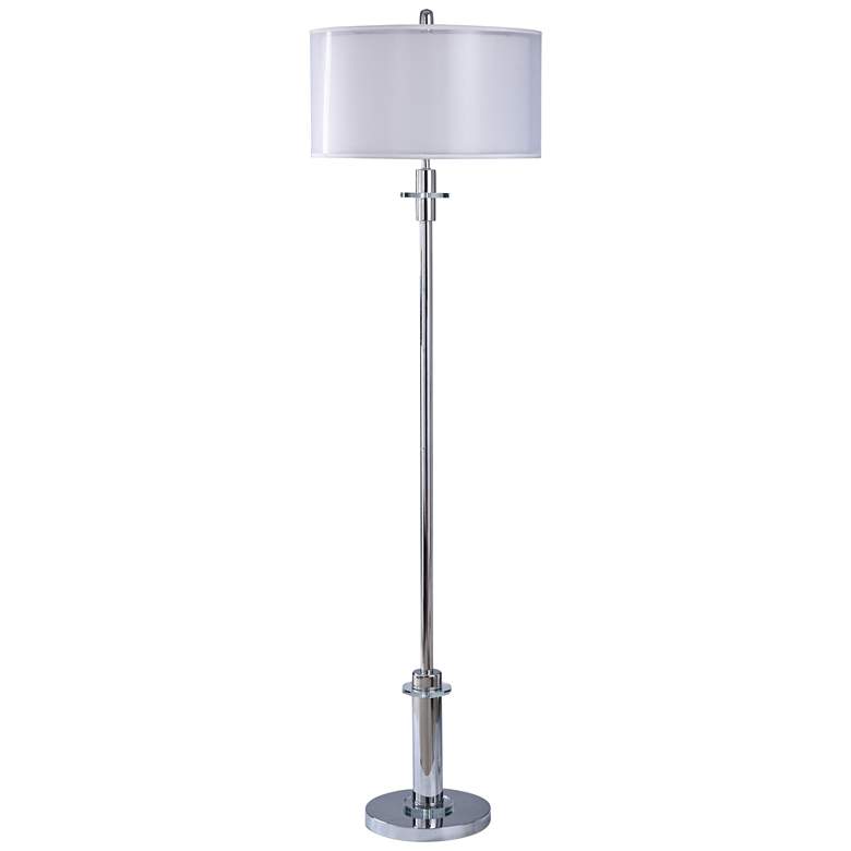 Image 1 Halstead Chrome Metal Stem Floor Lamp
