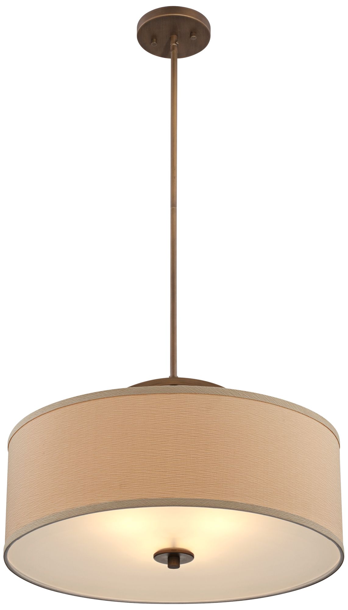Halsted 20" Wide Linen Shade and Brushed Bronze Pendant Light T8841