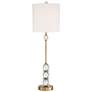 Halston Brass Crystal Buffet Table Lamp with Tabletop Dimmer