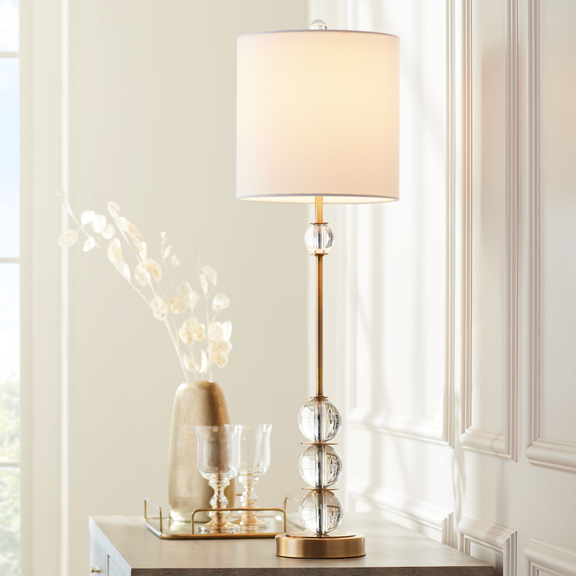 glass buffet lamps