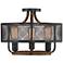 Halvor 16" Wide 3-Light Black Mesh Ceiling Light